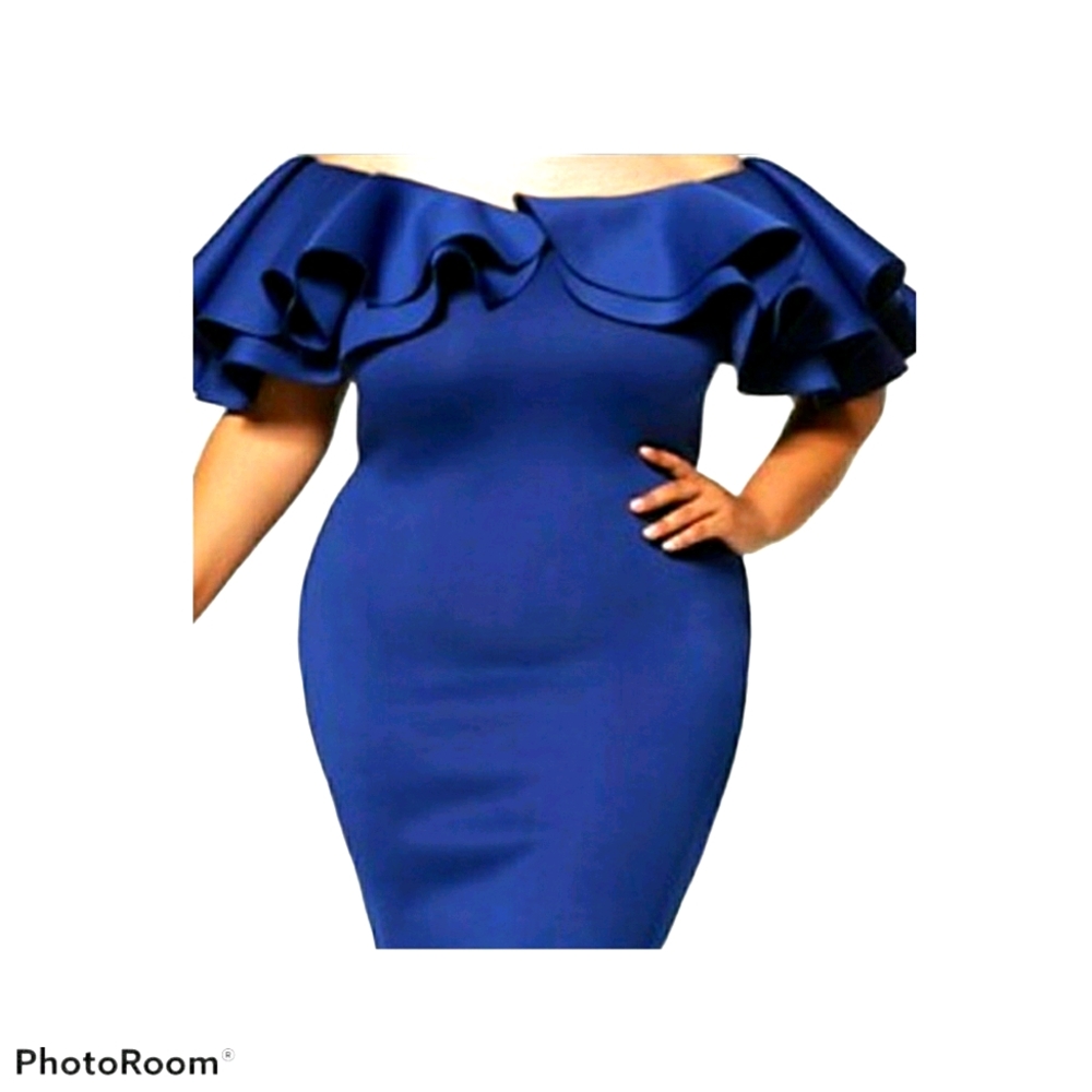 Cobolt Blue Scuba Cocktal Dress
